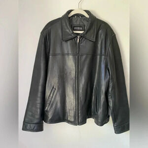 Vintage Guess Leather Jacket Men’s XL Distressed